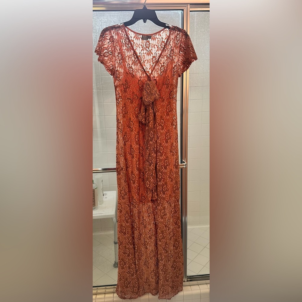 Floral maxi lace dress